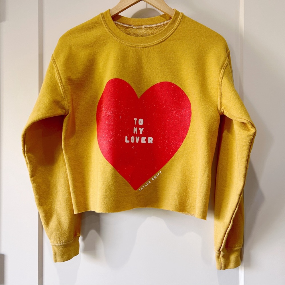 Taylor Swift yellow To My Lover cropped sweatshirt size S